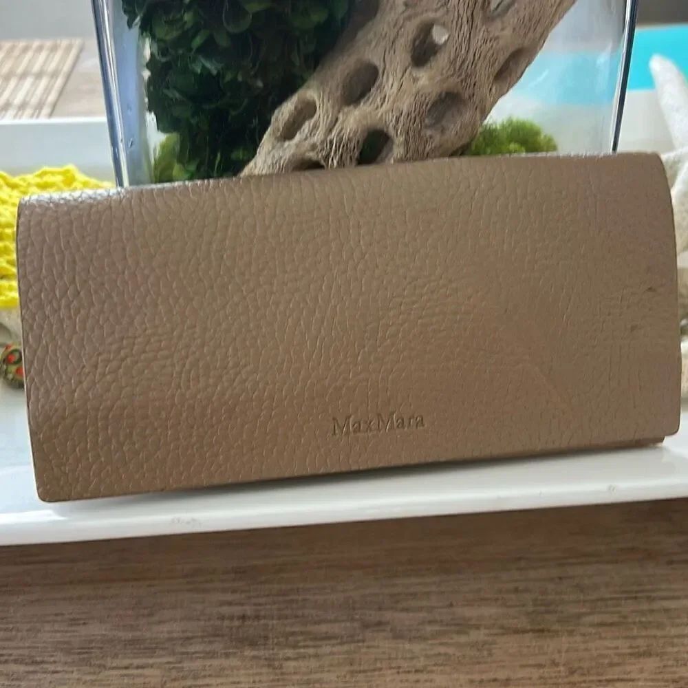 Max Mara beige sunglass eyeglass case